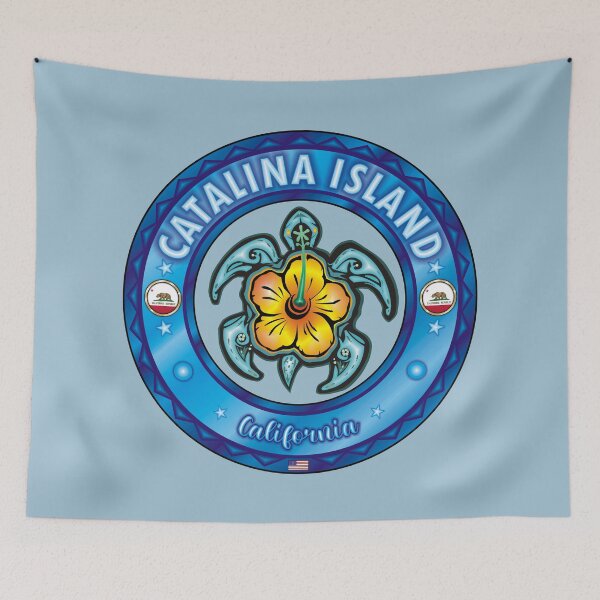 Item preview, Santa Catalina Island California sea turtle hibiscus designed and sold by studioss76.
