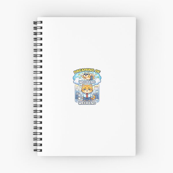 Item preview, Escape Cat | Dreaming of Weekend Funny Office Cat Sticker designed and sold by Ktrading | Freedom Design Studio.