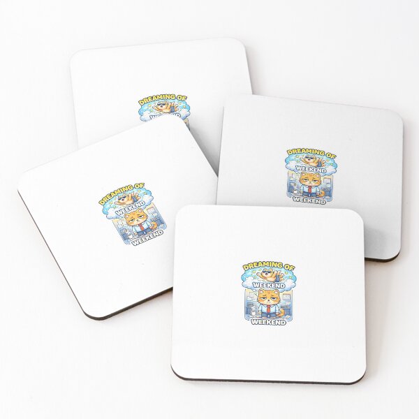 Item preview, Escape Cat | Dreaming of Weekend Funny Office Cat Sticker designed and sold by Ktrading | Freedom Design Studio.