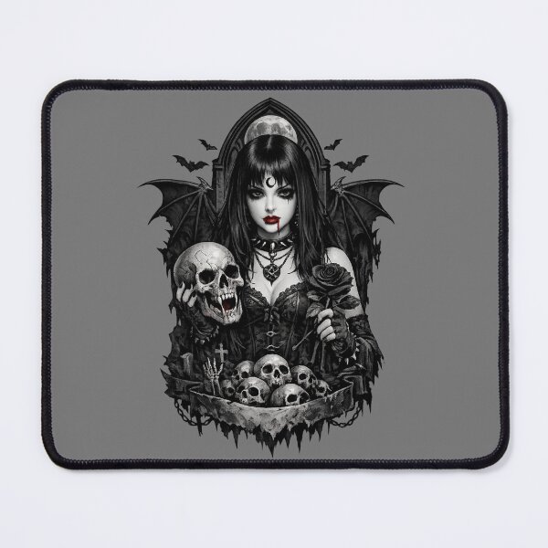 Item preview, Dark Gothic Vampire Queen with Skulls designed and sold by Shirtaholism.