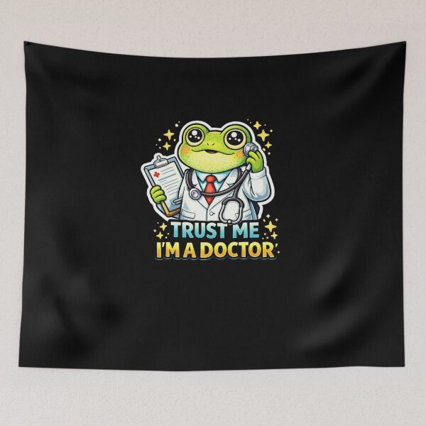 Item preview, Trust Me I'm a Doctor Frog – Funny Medical Frog Sticker designed and sold by VibeOffline Studio.