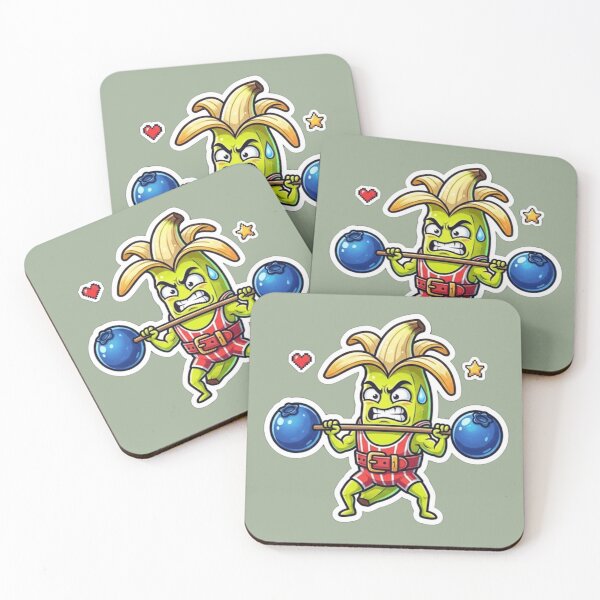 Item preview, Funny Weightlifter Banana Sticker - Strained Gym Muscle Food Art designed and sold by zakman02.
