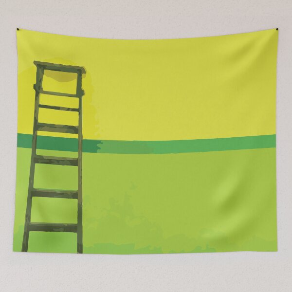 Item preview, Green Ladder Against Yellow Modern Wall designed and sold by Arturo Daniel Garcia Palomo.