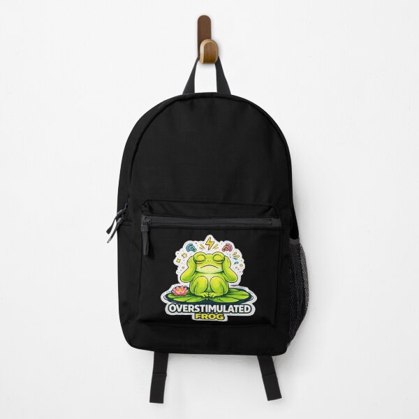 Item preview, Overstimulated Frog – Funny ADHD Frog Meme Sticker designed and sold by VibeOffline Studio.