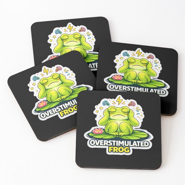 Item preview, Overstimulated Frog – Funny ADHD Frog Meme Sticker designed and sold by VibeOffline Studio.