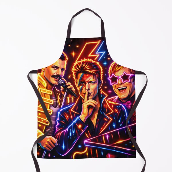 Item preview, Freddie Mercury David Bowie Elton John Neon Legends Rock Pop Icon Tribute Graphic Shirt designed and sold by SHOCAMPOS DESIGNS .