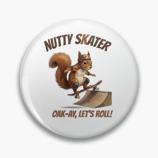Item preview, Nutty Skater Funny Squirrel Skateboard Animal Illustration designed and sold by LittleLoopArt.