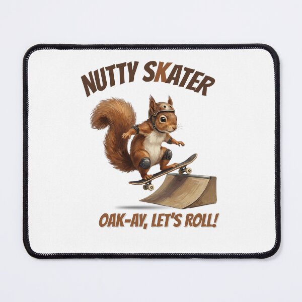 Item preview, Nutty Skater Funny Squirrel Skateboard Animal Illustration designed and sold by LittleLoopArt.