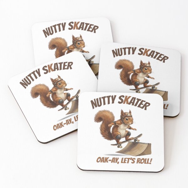 Item preview, Nutty Skater Funny Squirrel Skateboard Animal Illustration designed and sold by LittleLoopArt.