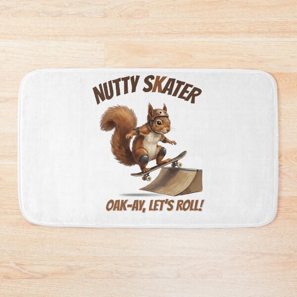 Item preview, Nutty Skater Funny Squirrel Skateboard Animal Illustration designed and sold by LittleLoopArt.