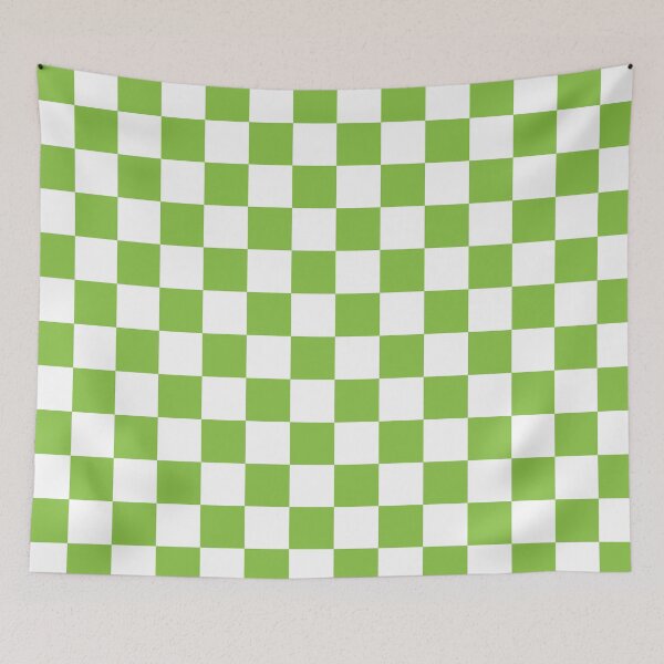 Item preview, Celery Apple Green White Checkerboard Pattern designed and sold by TheBohemianLark.