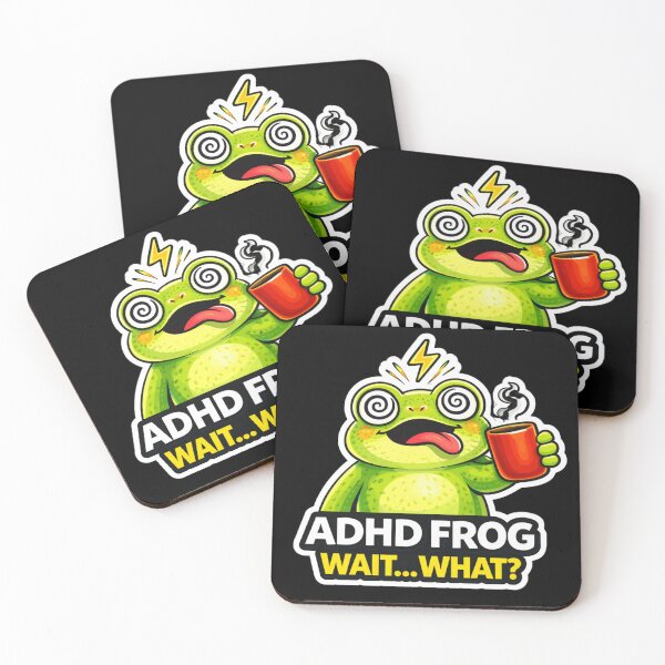 Item preview, ADHD Frog – Wait… What? Funny ADHD Meme Sticker designed and sold by VibeOffline Studio.