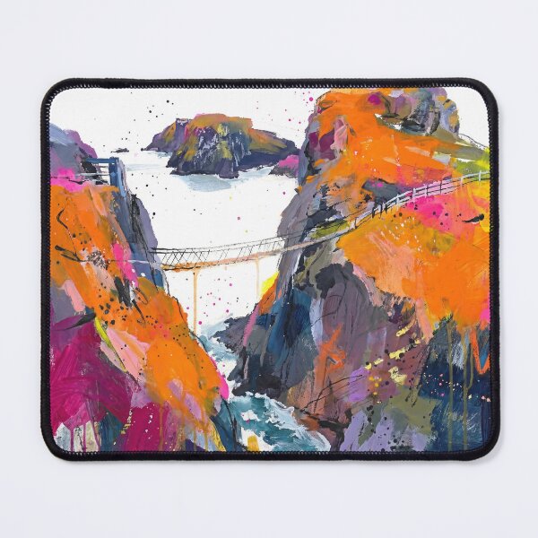 Item preview, Carrick-a-Rede Rope Bridge Abstract Painting – Northern Ireland Coast Art designed and sold by Printpix.