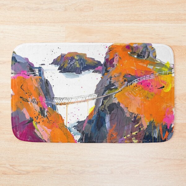 Item preview, Carrick-a-Rede Rope Bridge Abstract Painting – Northern Ireland Coast Art designed and sold by Printpix.