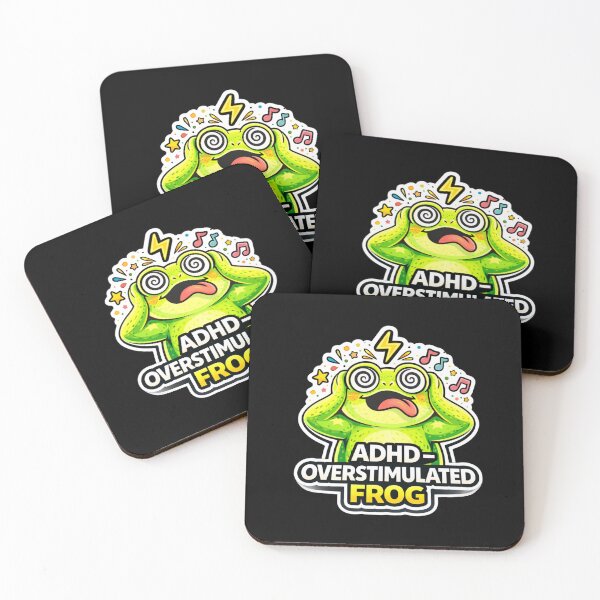Item preview, ADHD Overstimulated Frog – Funny ADHD Meme Sticker designed and sold by VibeOffline Studio.