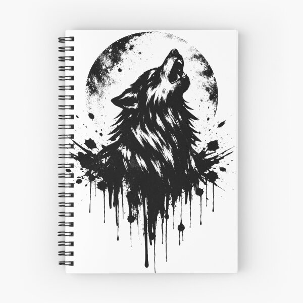 Item preview, Alpha Wolf Howling at the Moon  Ink Splatter Streetwear Design designed and sold by atlasouchen.