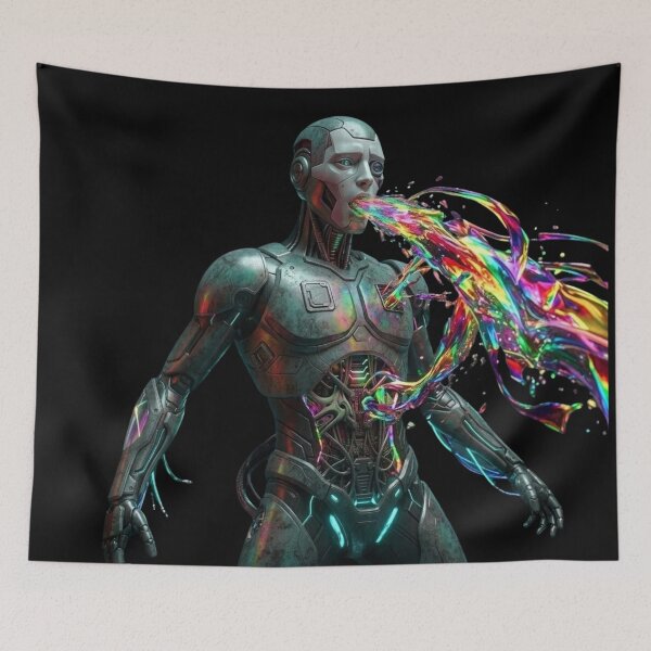 Item preview, The Soul of the Machine - Colorful Cyber Surrealism designed and sold by ChaosModeArt.