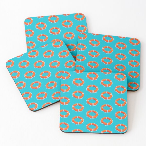 Item preview, Orange Lifebuoy on Bright Blue Background designed and sold by Arturo Daniel Garcia Palomo.