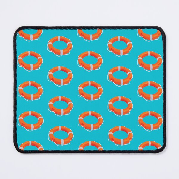 Item preview, Orange Lifebuoy on Bright Blue Background designed and sold by Arturo Daniel Garcia Palomo.