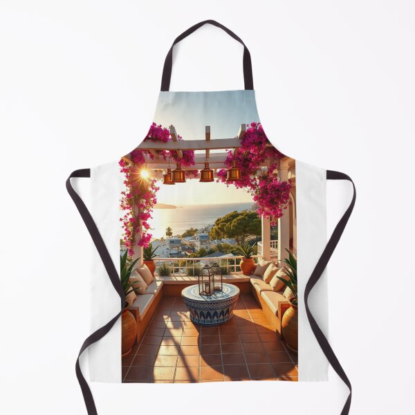 Artikelvorschau, Sonnendurchfluteter mediterraner Balkon mit rosa Bougainvillea entworfen und verkauft von Vida e Arte.