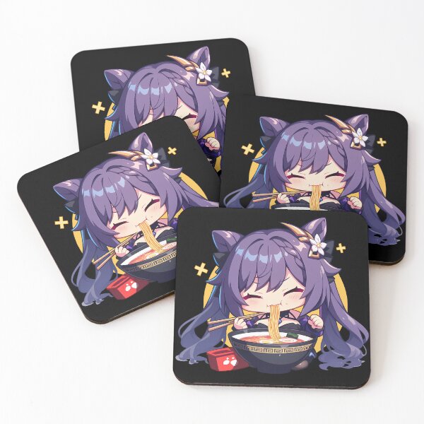 Item preview, Keqing Genshin Impact Kawaii Chibi Ramen Noodles Slurp designed and sold by mildaclairmo.