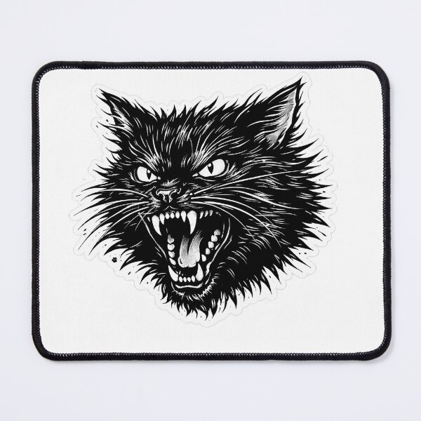 Item preview, Angry Black Cat Head Sticker designed and sold by PIXEL POP DESIGNS - Beyond the Norm!.