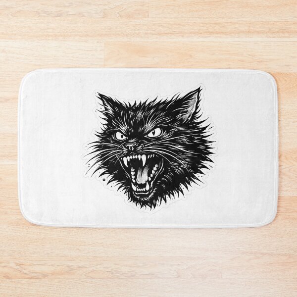 Item preview, Angry Black Cat Head Sticker designed and sold by PIXEL POP DESIGNS - Beyond the Norm!.