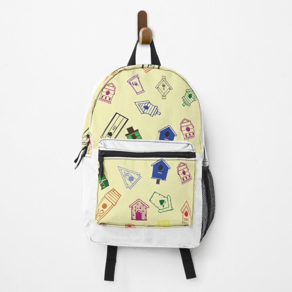 Item preview, COLORFUL BIRDHOUSES ON A PASTEL YELLOW BACKGROUND designed and sold by gailmariedesign.