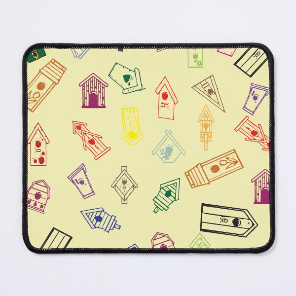 Item preview, COLORFUL BIRDHOUSES ON A PASTEL YELLOW BACKGROUND designed and sold by gailmariedesign.
