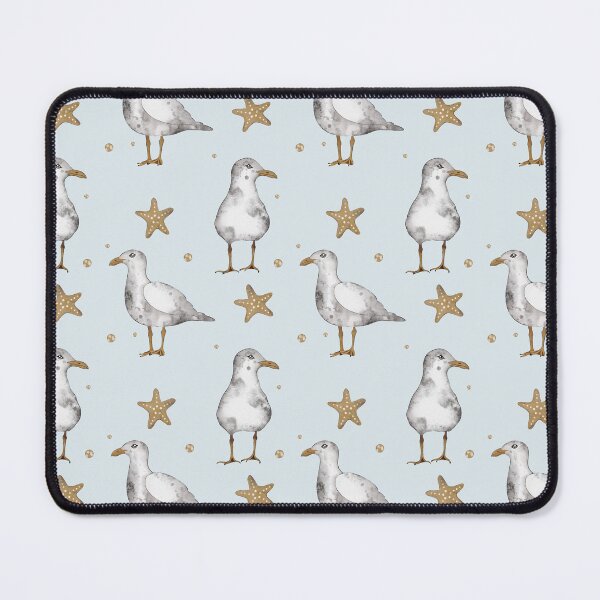Item preview, Cute seagulls and starfish pattern  designed and sold by FatBirdie.