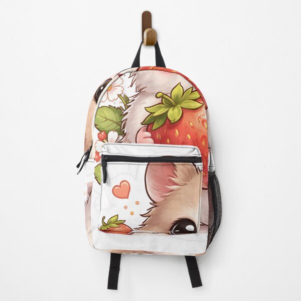Item preview, Cute Hamster With Strawberry Sticker designed and sold by PIXEL POP DESIGNS - Beyond the Norm!.