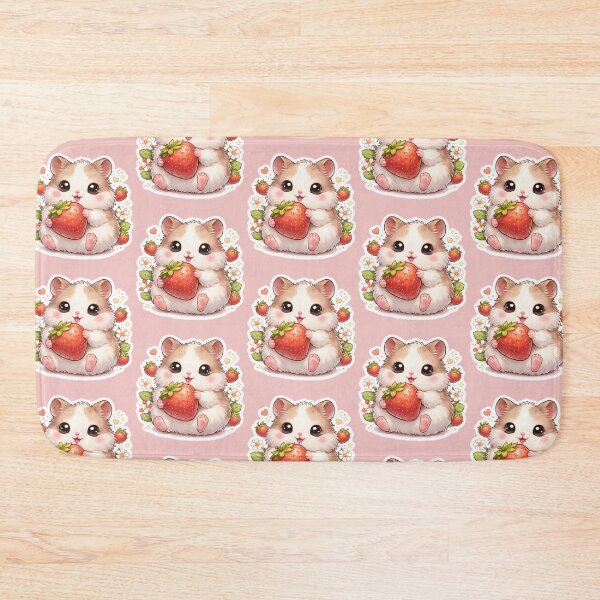Item preview, Cute Hamster With Strawberry Sticker designed and sold by PIXEL POP DESIGNS - Beyond the Norm!.