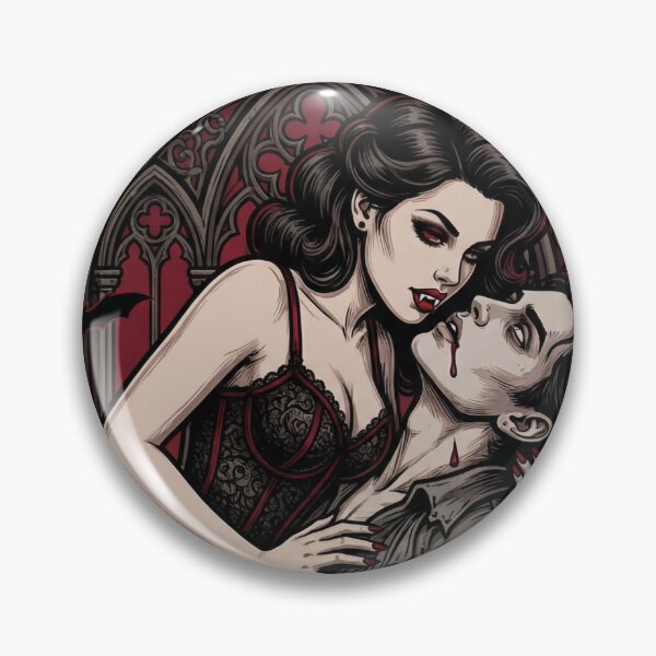 Item preview, Romantic Gothic Vampire Couple Embrace designed and sold by Shirtaholism.