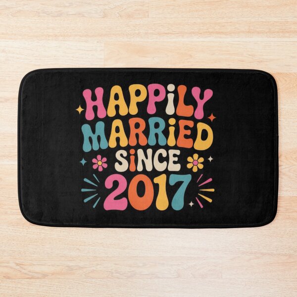 Item preview, Happily Married Since 2017 Anniversary Couple Love Humor designed and sold by MagicSD Designs.