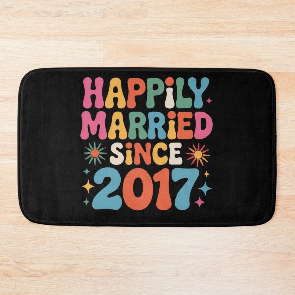 Item preview, Happily Married Since 2017 Anniversary Couple Love Humor designed and sold by MagicSD Designs.