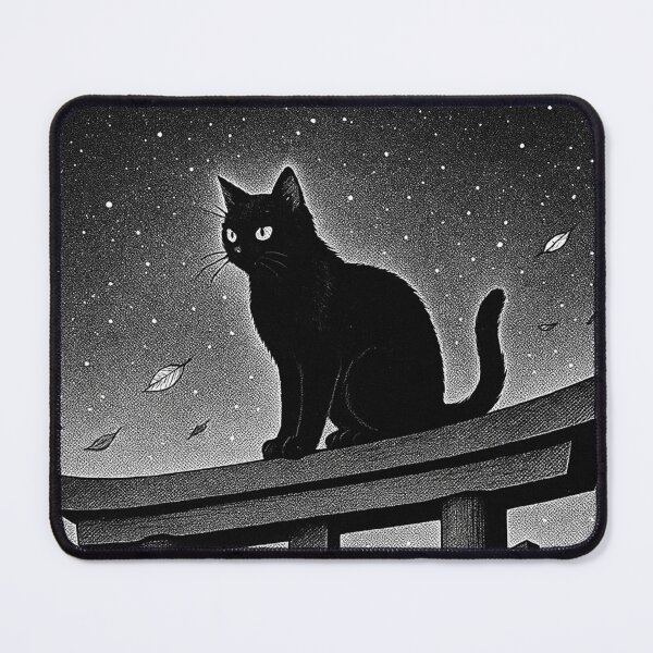 Item preview, Cat in the temple at night designed and sold by bashhonkdesign.