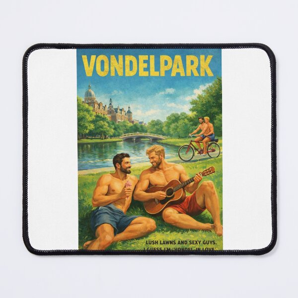 Item preview, Vondelpark Amsterdam Canal Picnic and Summer Music Gay Couple designed and sold by Aryabek.