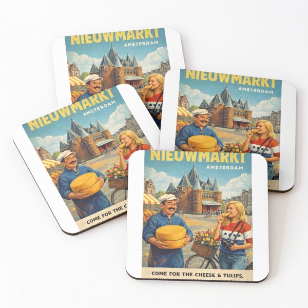 Item preview, Nieuwmarkt Amsterdam De Waag Cheese and Tulip Market Scene designed and sold by Aryabek.