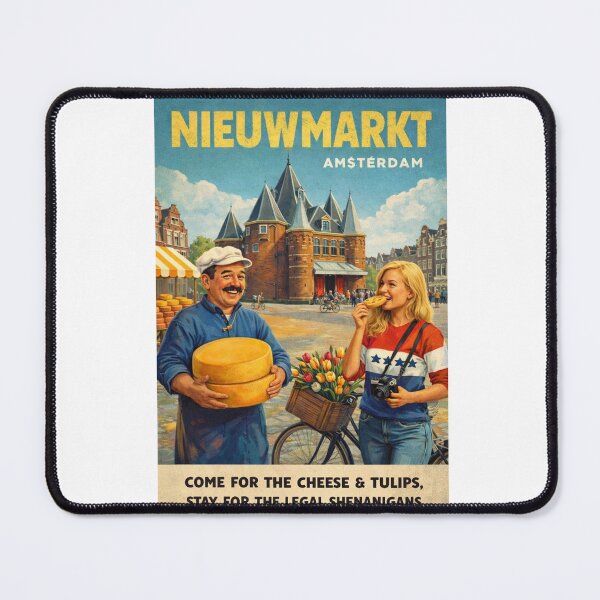 Item preview, Nieuwmarkt Amsterdam De Waag Cheese and Tulip Market Scene designed and sold by Aryabek.