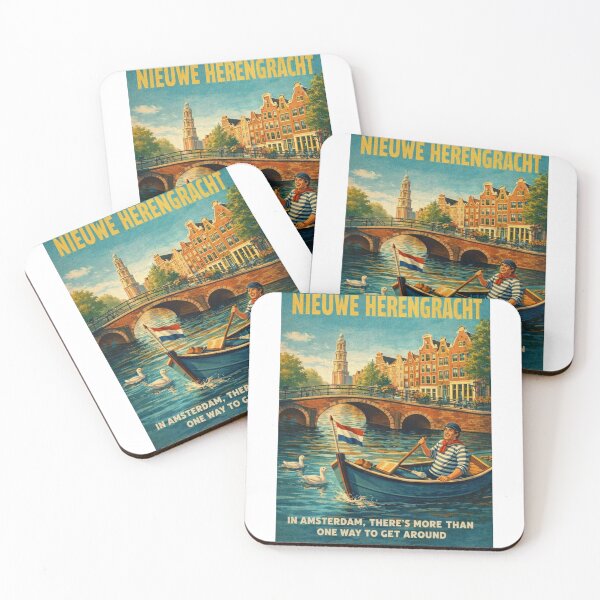 Item preview, Nieuwe Herengracht Amsterdam Canal Boat and Historic Bridge designed and sold by Aryabek.