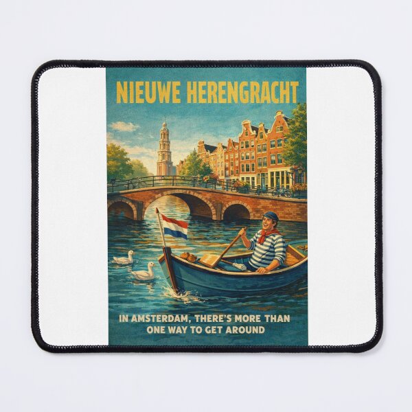 Item preview, Nieuwe Herengracht Amsterdam Canal Boat and Historic Bridge designed and sold by Aryabek.