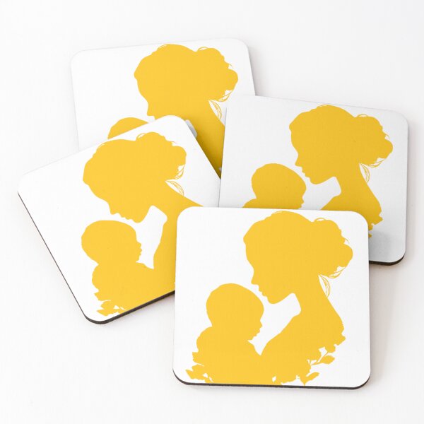 Item preview, Motherhood Bond Yellow Silhouette Minimalist Art designed and sold by BigStar-Cart.