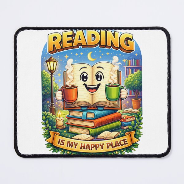 Item preview, Reading Is My Happy Place – Cute Book Lover Cartoon Design designed and sold by Wear Sculpt.