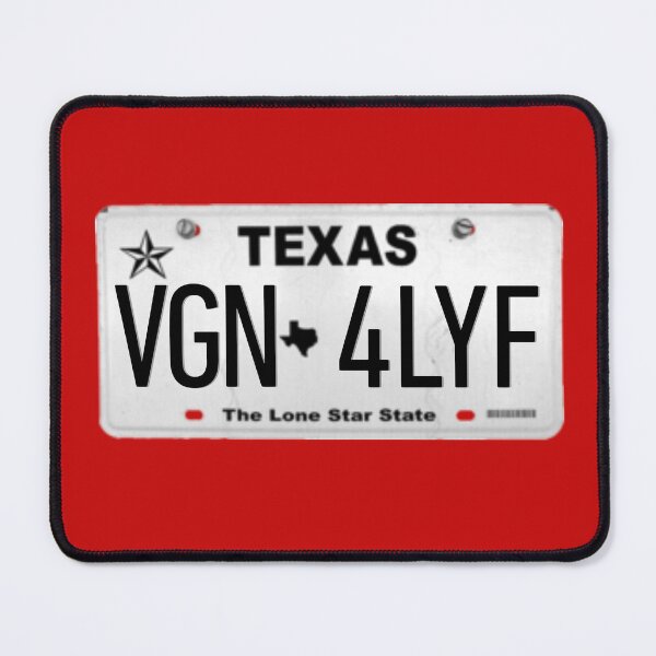 Item preview, Vegan For Life Texas License Plate designed and sold by coodoosandco.
