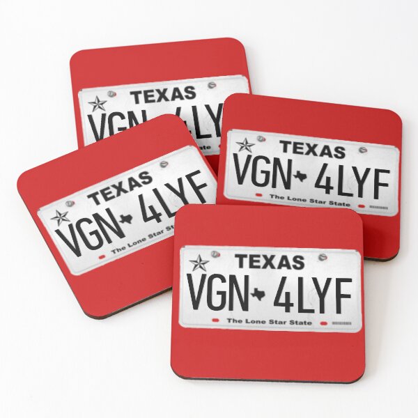Artikelvorschau, Vegan For Life Texas Nummernschild entworfen und verkauft von coodoosandco.
