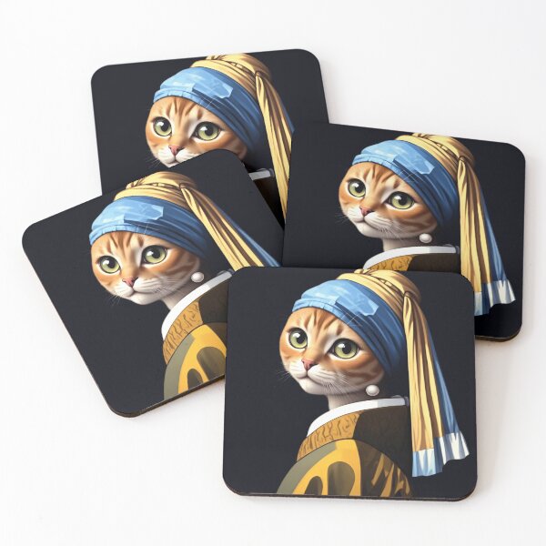 Item preview, Cat with a pearl earring. In the style of Jan Vermeer. designed and sold by Natalia-Vlad.