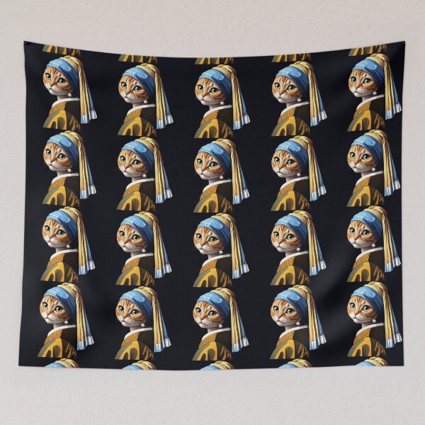 Item preview, Cat with a pearl earring. In the style of Jan Vermeer. designed and sold by Natalia-Vlad.