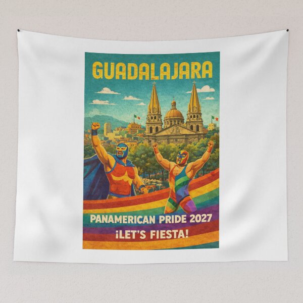 Item preview, Guadalajara Mexico PanAmerican Pride 2027 Lucha Libre Pride Poster designed and sold by Aryabek.