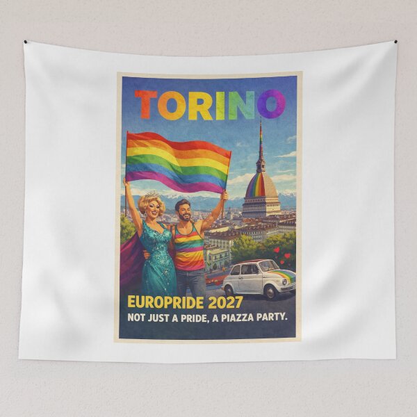 Item preview, Torino Italy EuroPride 2027 Pride Flag City Celebration designed and sold by Aryabek.
