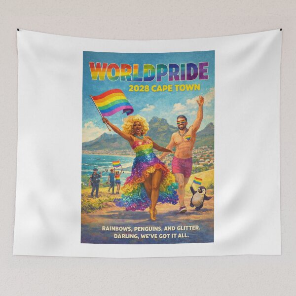 Item preview, WorldPride 2028 Cape Town Rainbow Beach Pride Scene designed and sold by Aryabek.